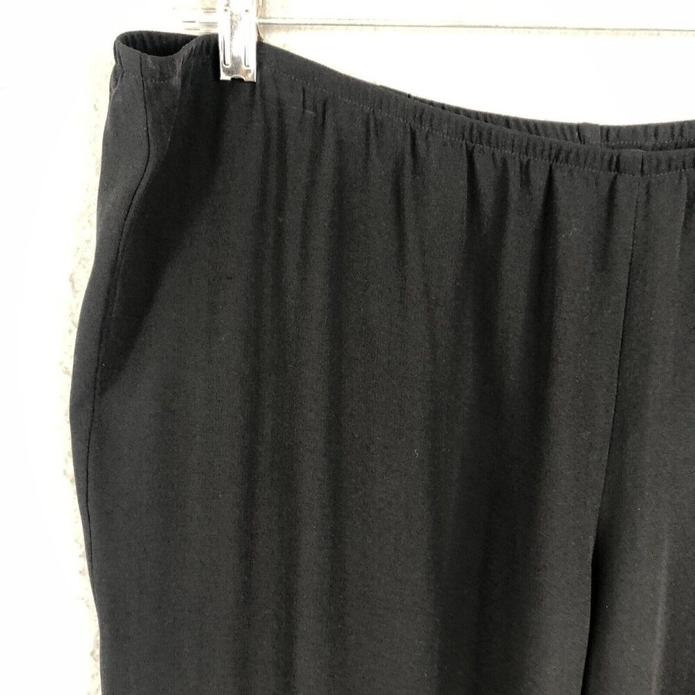 Eileen Fisher Silk Pants Womens Extra Large Black Georgette Crepe Career NEW - Picture 8 of 16
